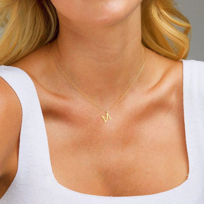 Karina - Letter Initial Gold Necklace