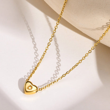 Juliette - Heart Initial Gold Necklace