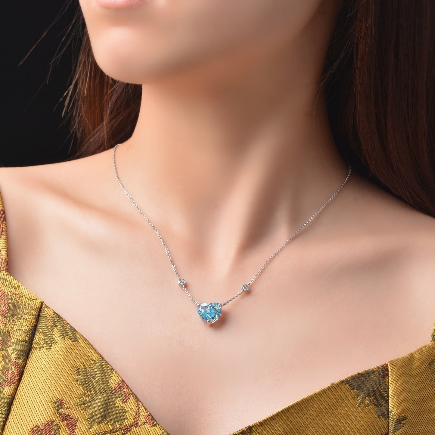 Catalina - Heart Zircon Sterling Silver Necklace