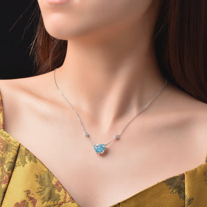 Catalina - Heart Zircon Sterling Silver Necklace