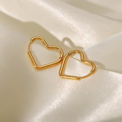 Clarissa - Heart Hoop Earrings