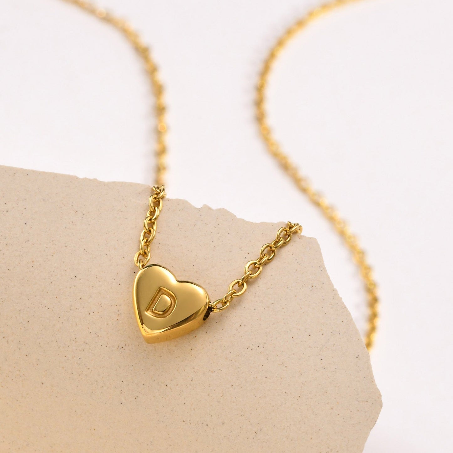 Juliette - Heart Initial Gold Necklace