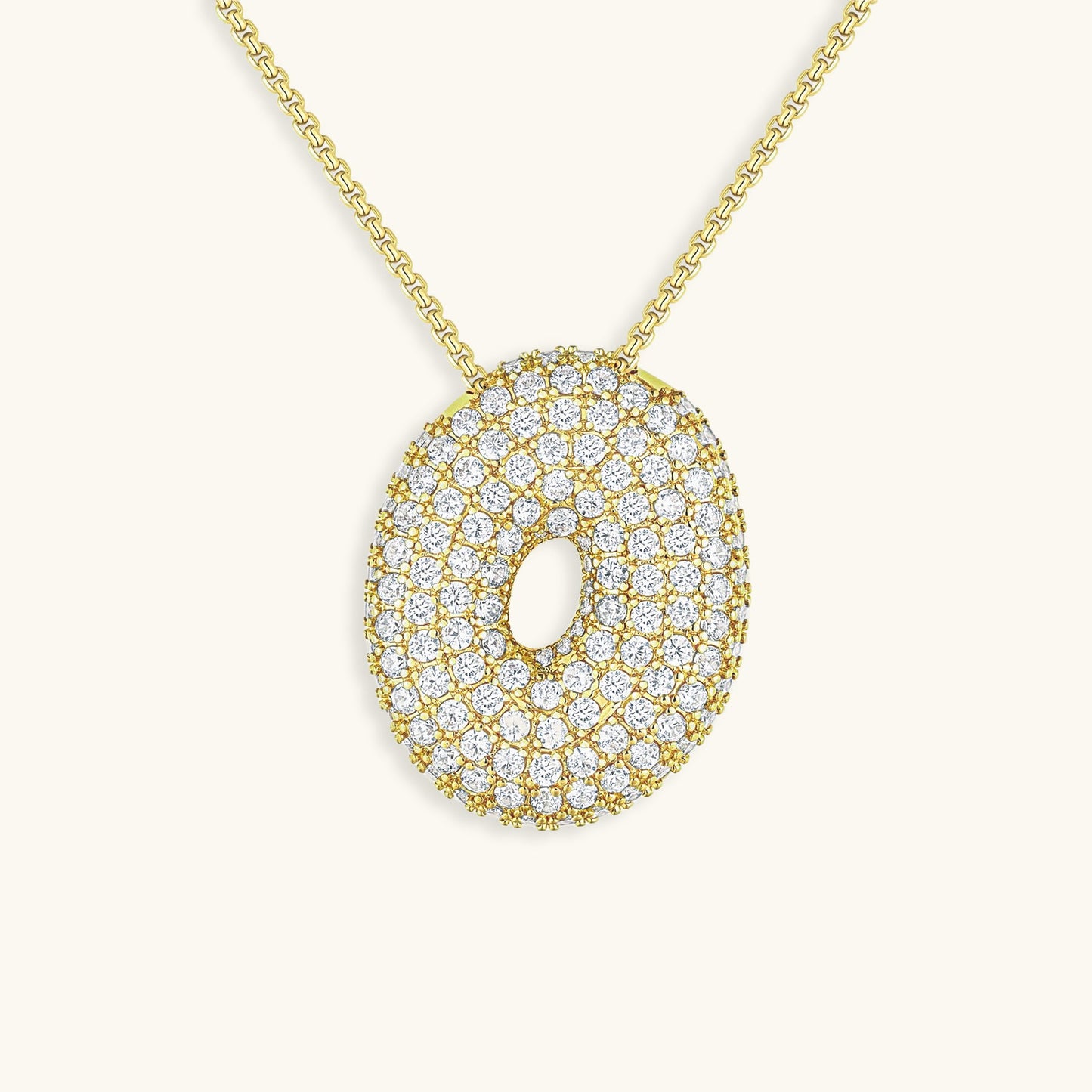 Esme - Bubble Initial Diamond Necklace