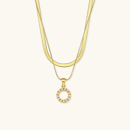 Marissa - Layered Gold Initial Letter Necklace