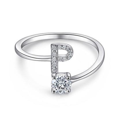Personalized Initial Sterling Silver Ring