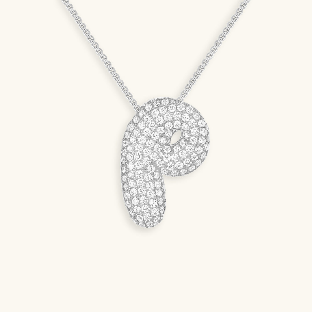 Esme - Bubble Initial Diamond Necklace