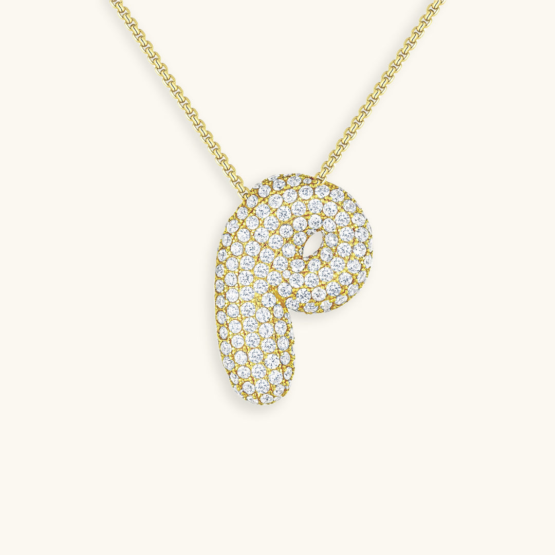 Esme - Bubble Initial Diamond Necklace