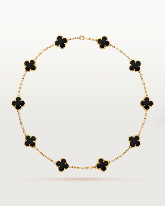 Cathy - Clover Necklace Black