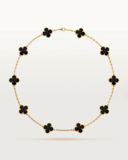 Cathy - Clover Necklace Black