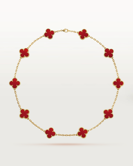 Cathy - Clover Necklace Red