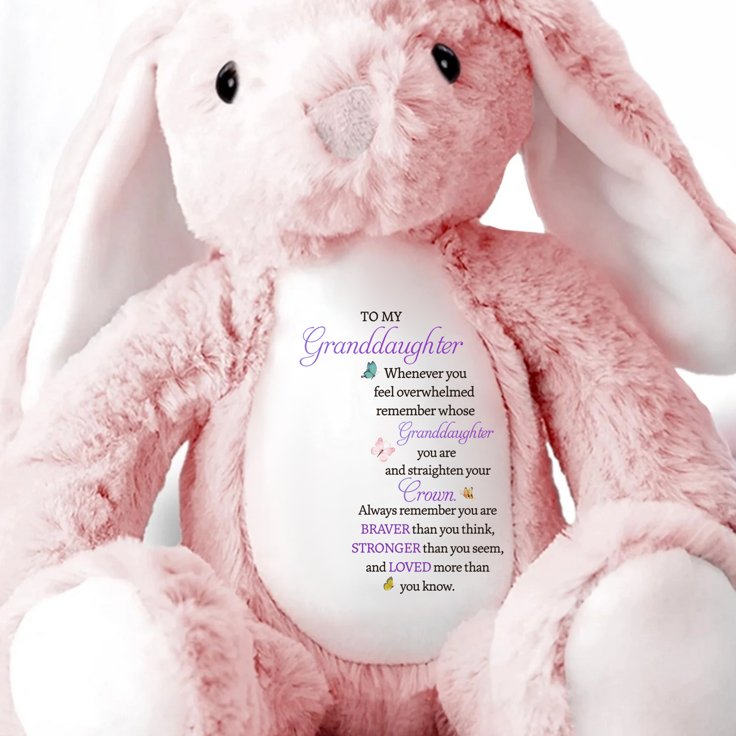 To My Granddaughter - Whenever You Feel Overwhelmed - Personalized Stuffed Bunny