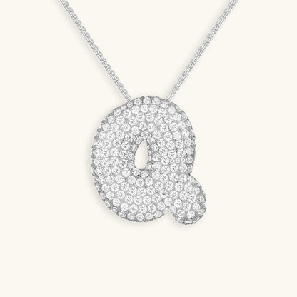 Esme - Bubble Initial Diamond Necklace