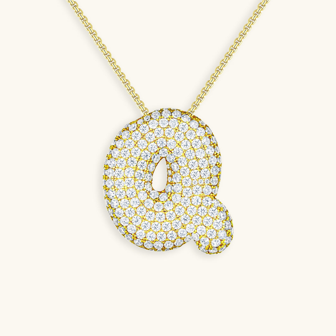 Esme - Bubble Initial Diamond Necklace
