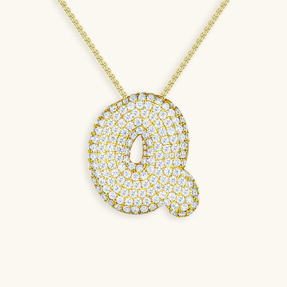 Esme - Bubble Initial Diamond Necklace
