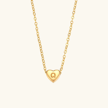 Juliette - Heart Initial Gold Necklace