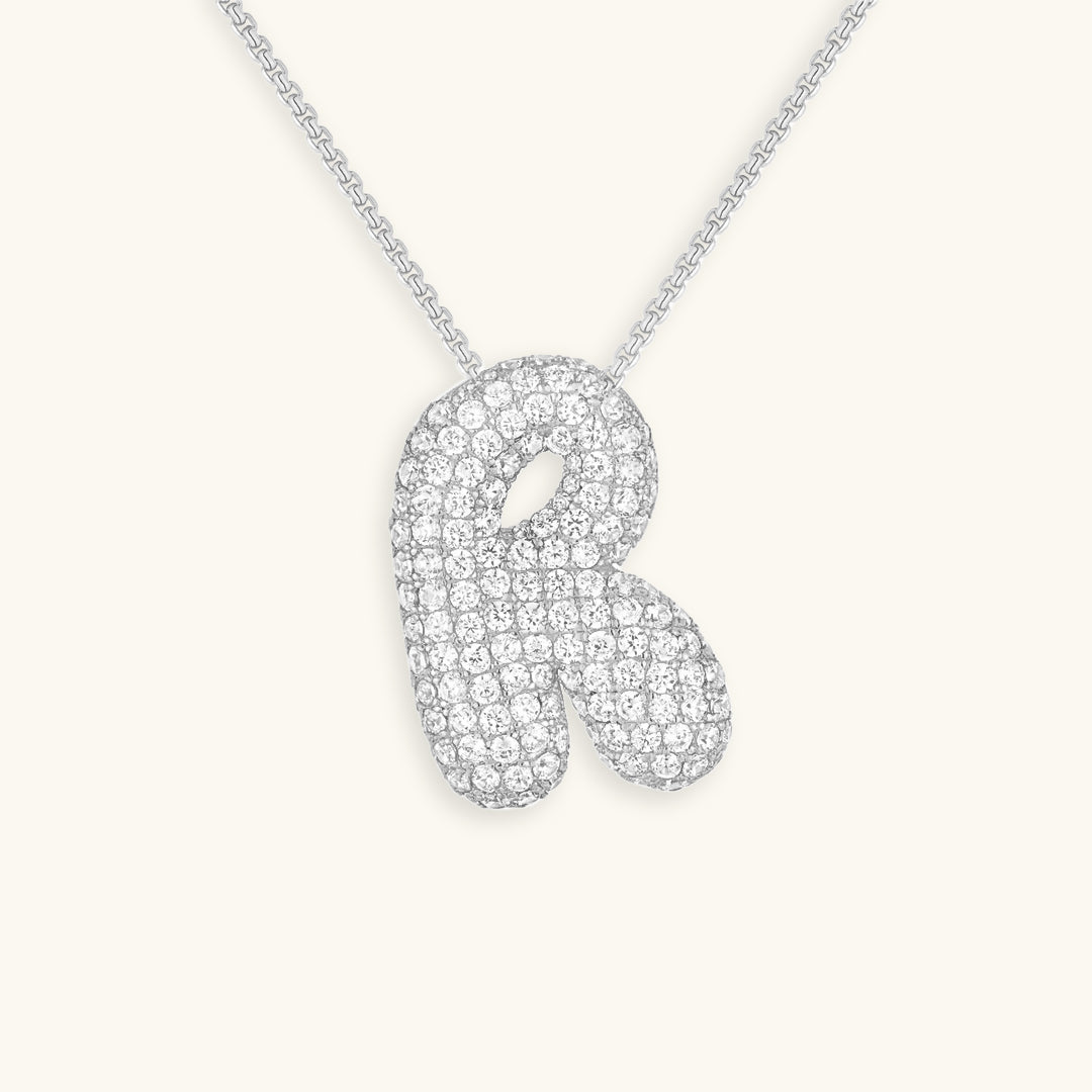 Esme - Bubble Initial Diamond Necklace