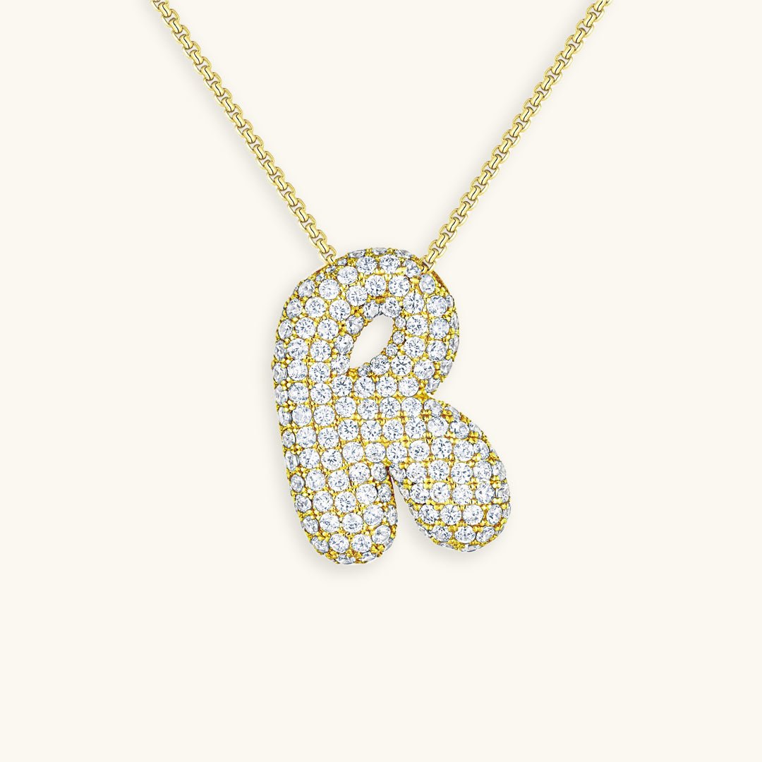 Esme - Bubble Initial Diamond Necklace