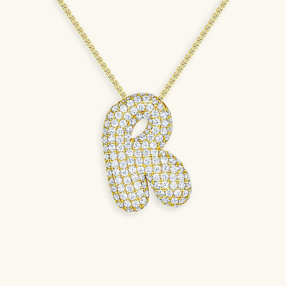Esme - Bubble Initial Diamond Necklace