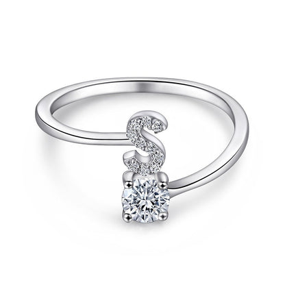 Personalized Initial Sterling Silver Ring