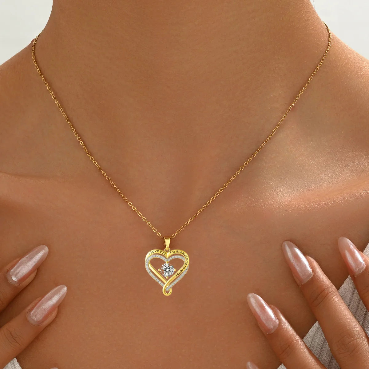 "To My Wife" - Forever & Always Eternal Heart Necklace