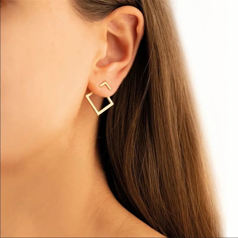 Connecting Rachel - Minimalist Geometric Earrings