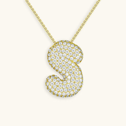 Esme - Bubble Initial Diamond Necklace
