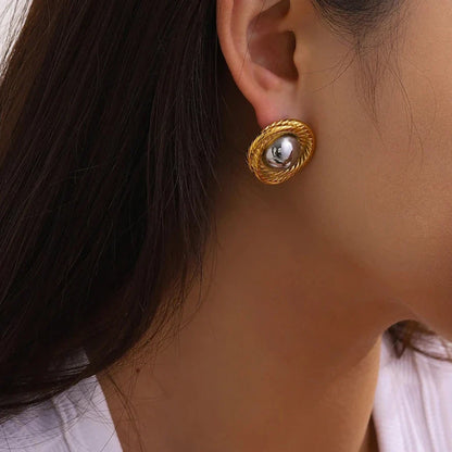 Andrea - Round Twist Earrings