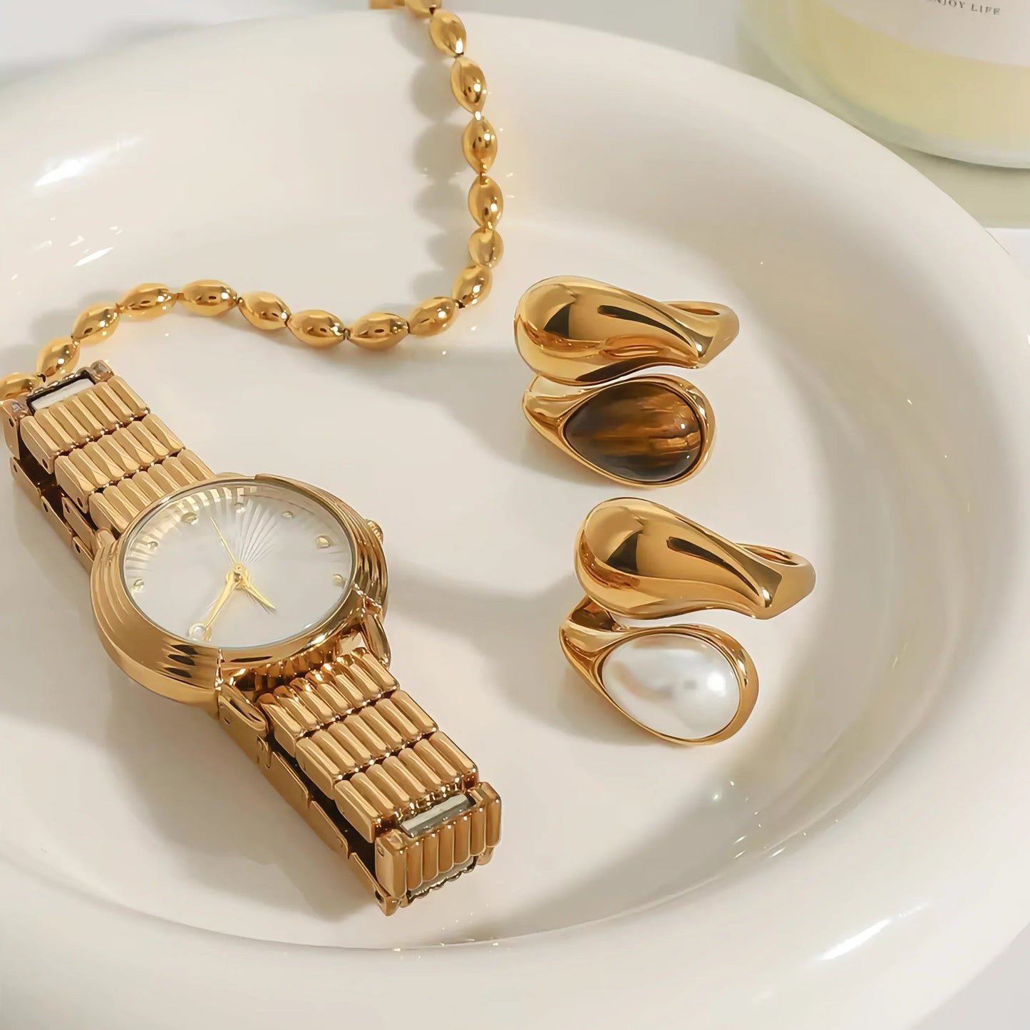 Veronica -  Amber Pearl Ring