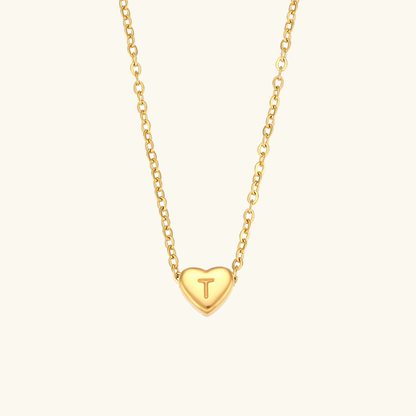 Juliette - Heart Initial Gold Necklace