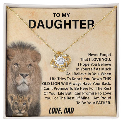 To my Daughter - Never forget - Love knot necklace