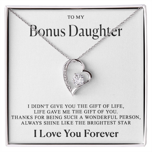 To my Bonus Daughter - Heart Necklace
