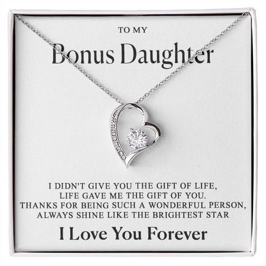 To my Bonus Daughter - Heart Necklace