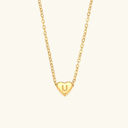 Juliette - Heart Initial Gold Necklace
