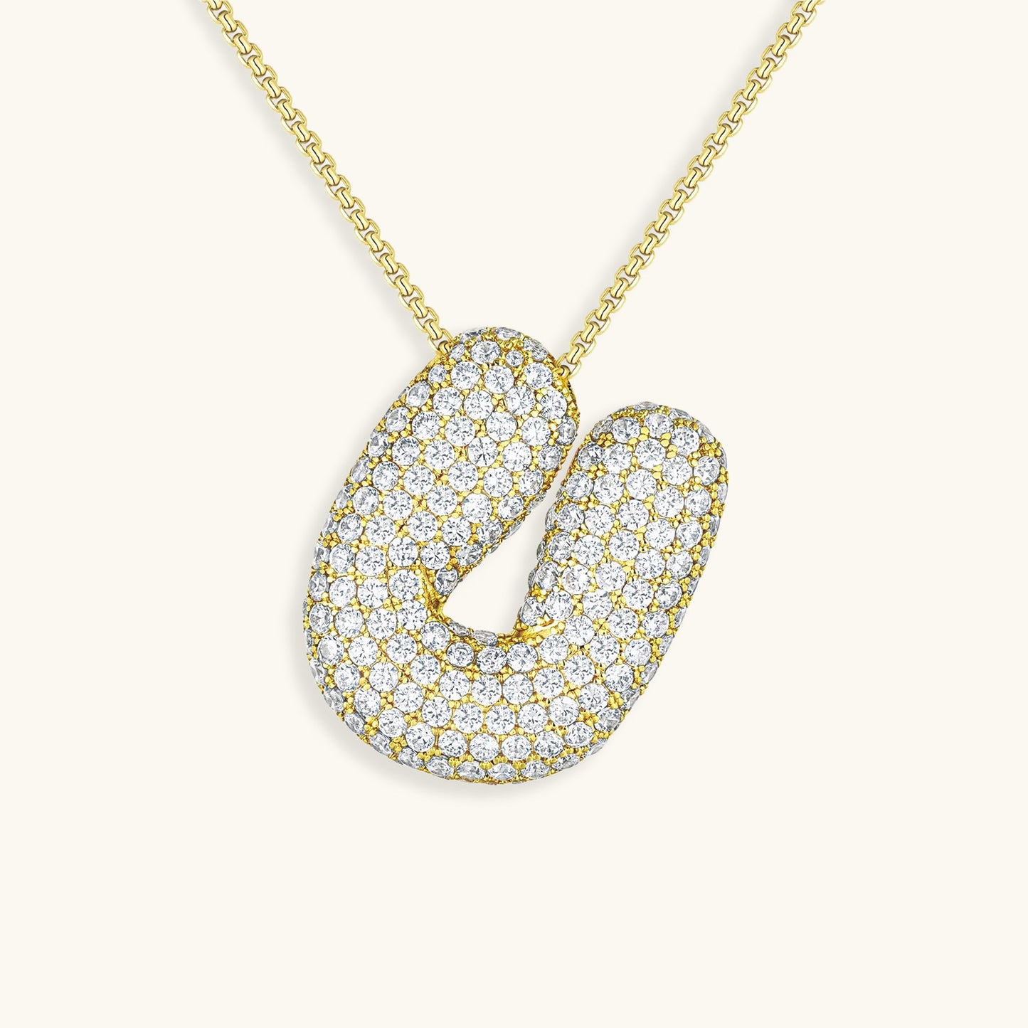 Esme - Bubble Initial Diamond Necklace