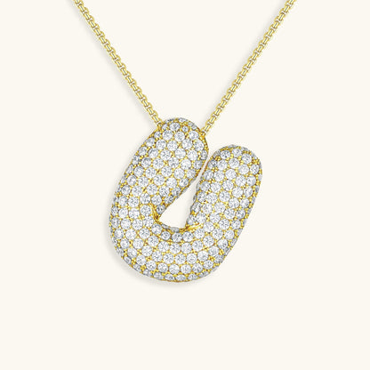 Esme - Bubble Initial Diamond Necklace