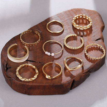 10 Pieces Style Rings - Trendy Mix & Match Rings