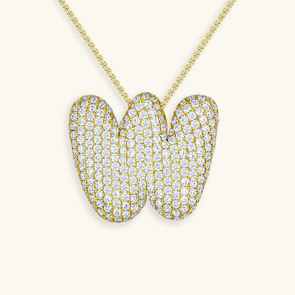 Esme - Bubble Initial Diamond Necklace