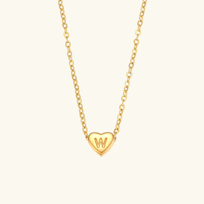 Juliette - Heart Initial Gold Necklace