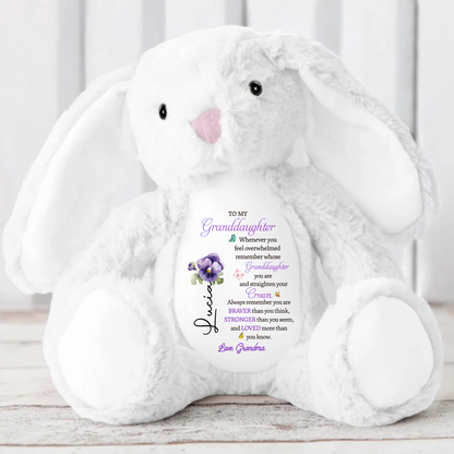 To My Granddaughter - Whenever You Feel Overwhelmed - Personalized Stuffed Bunny