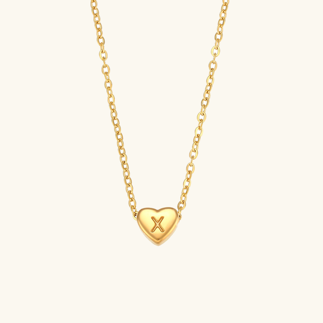 Juliette - Heart Initial Gold Necklace