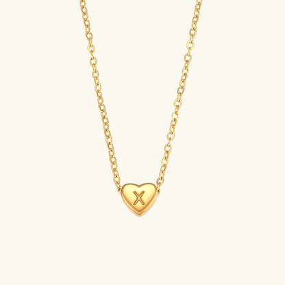 Juliette - Heart Initial Gold Necklace
