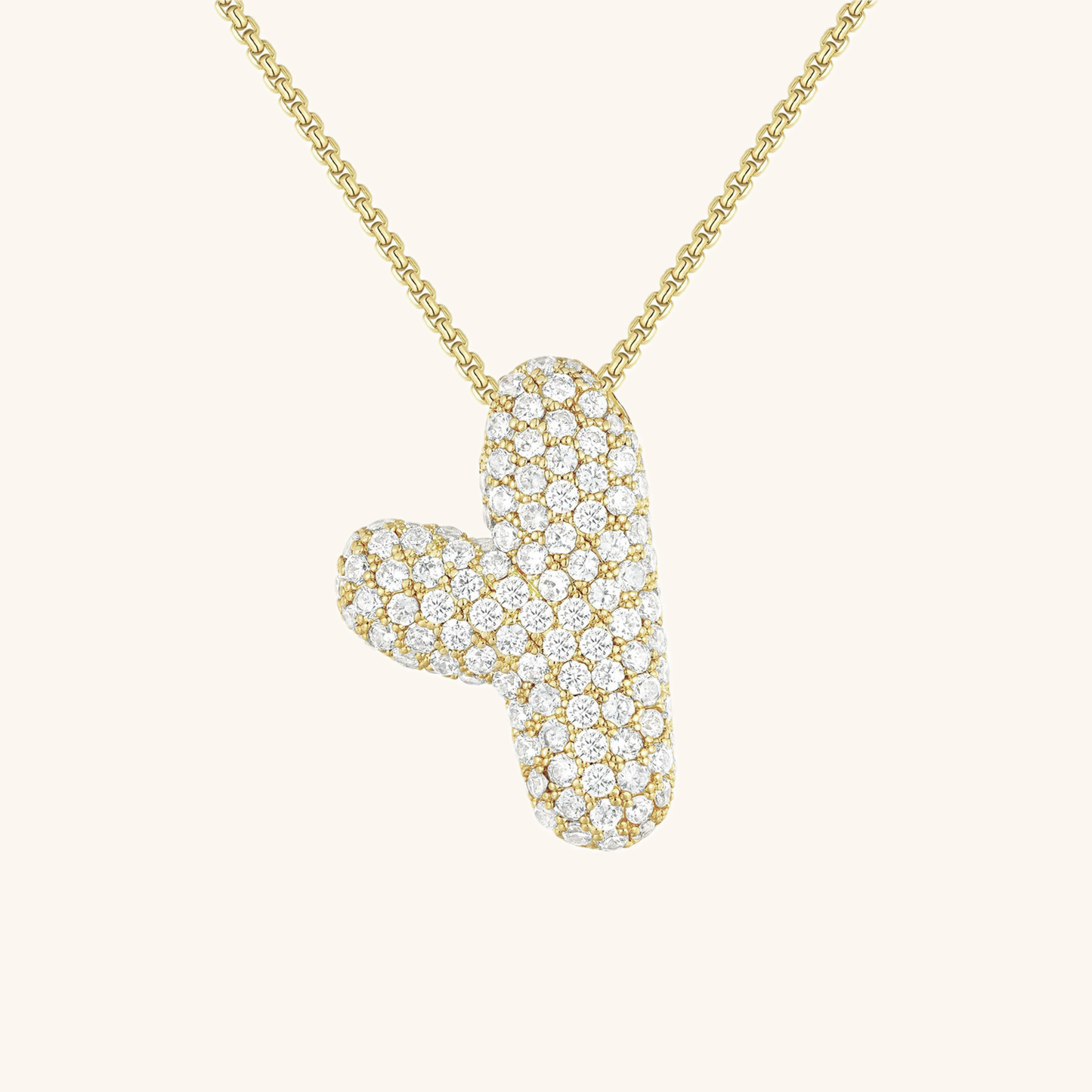 Esme - Bubble Initial Diamond Necklace