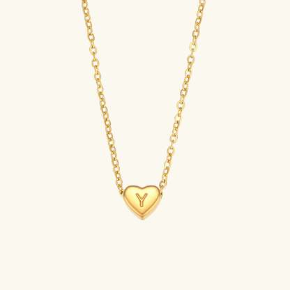 Juliette - Heart Initial Gold Necklace
