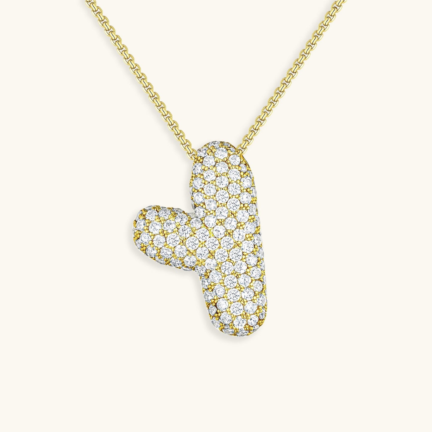 Esme - Bubble Initial Diamond Necklace