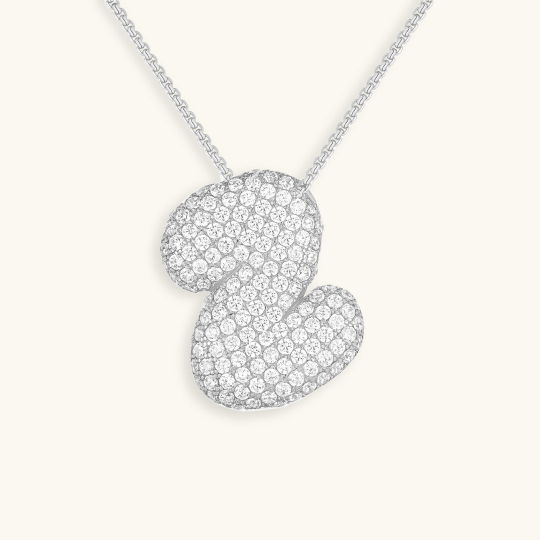 Esme - Bubble Initial Diamond Necklace