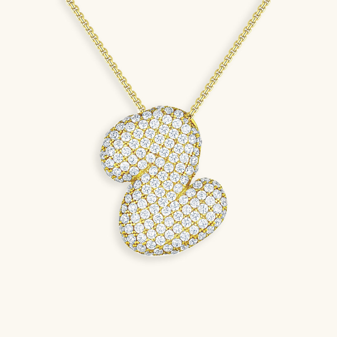 Esme - Bubble Initial Diamond Necklace