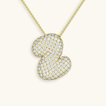 Esme - Bubble Initial Diamond Necklace