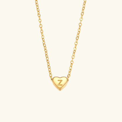 Juliette - Heart Initial Gold Necklace