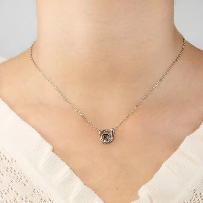 Delina - Personalized Photo Projection Cat Necklace