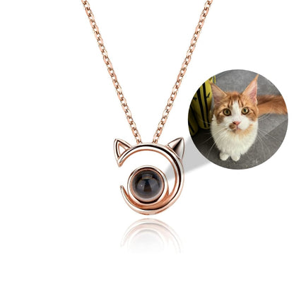Delina - Personalized Photo Projection Cat Necklace